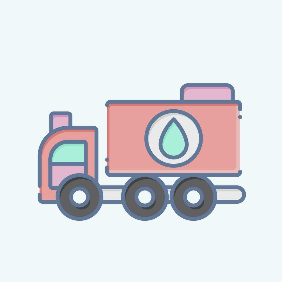 ícone água caminhão. relacionado para construção veículos símbolo. rabisco estilo. simples Projeto editável. simples ilustração vetor