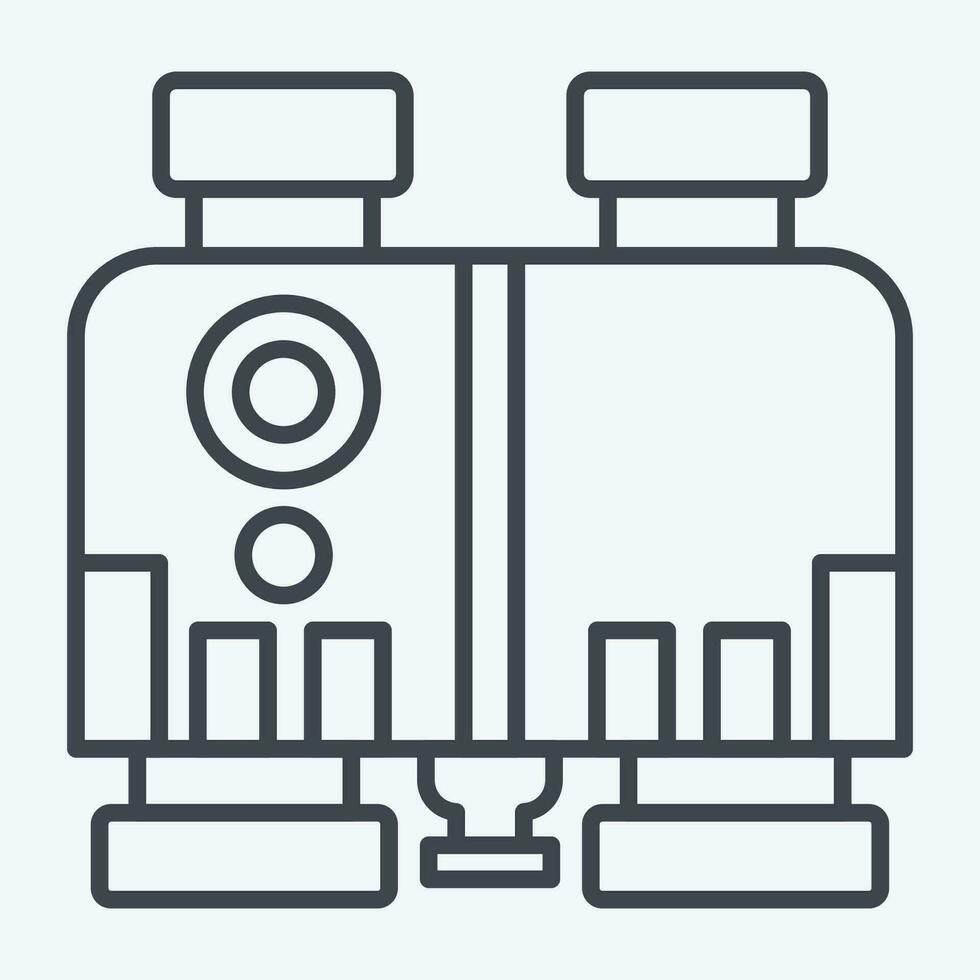 ícone binocular. relacionado para militares símbolo. linha estilo. simples Projeto editável. simples ilustração vetor