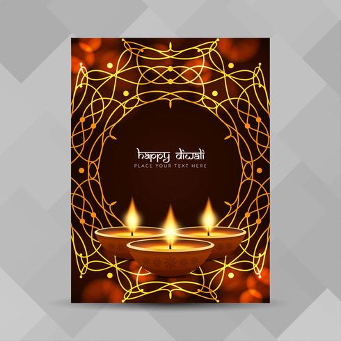 Resumo feliz Diwali festival brochura design vetor