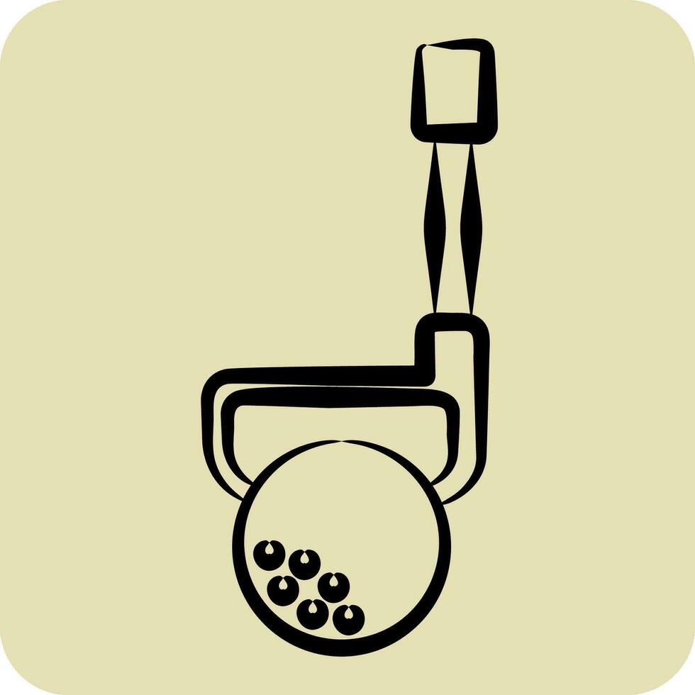 ícone ferro. relacionado para golfe símbolo. mão desenhado estilo. simples Projeto editável. simples ilustração vetor