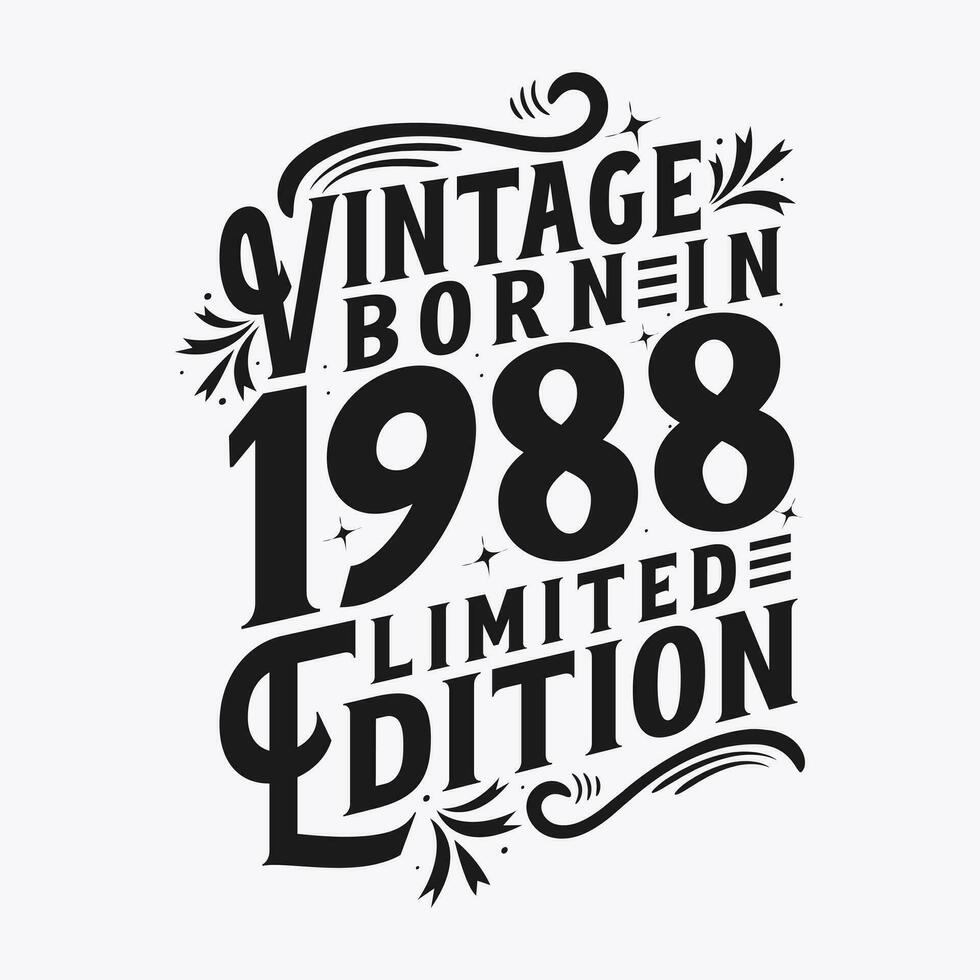 vintage nascermos dentro 1988, nascermos dentro vintage 1988 aniversário celebração vetor