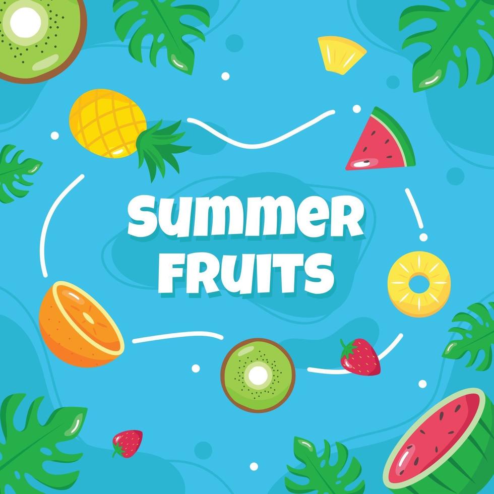 fundo de frutas de verão vetor