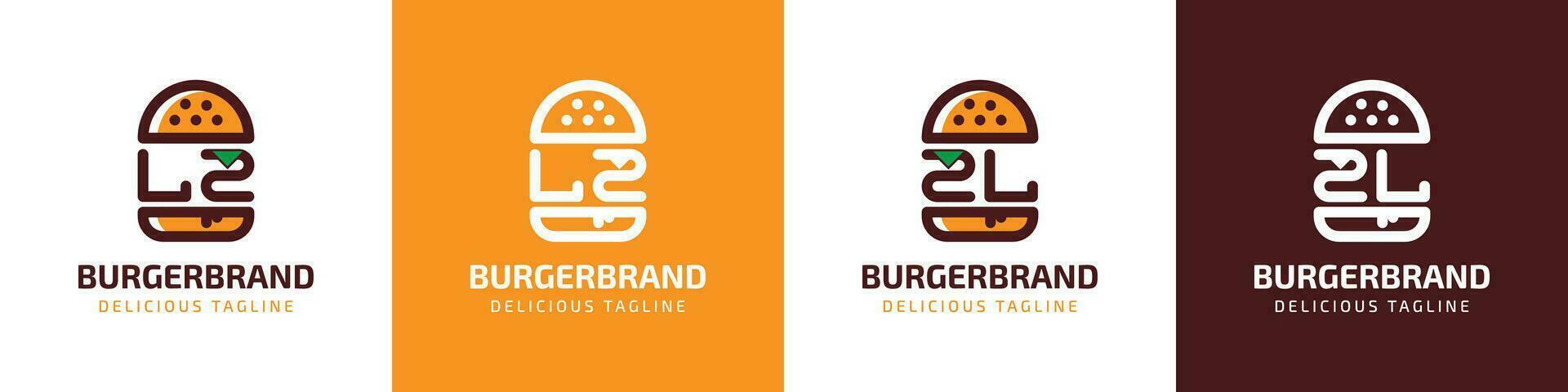 carta lz e zl hamburguer logotipo, adequado para qualquer o negócio relacionado para hamburguer com lz ou zl iniciais. vetor