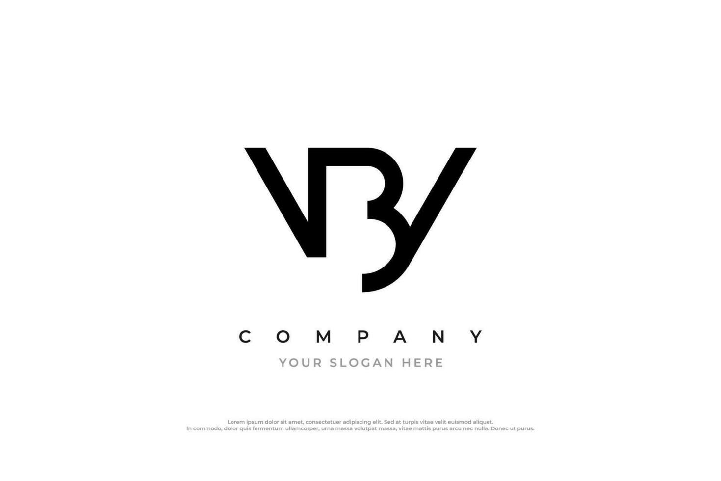 inicial carta vb ou bv logotipo Projeto vetor