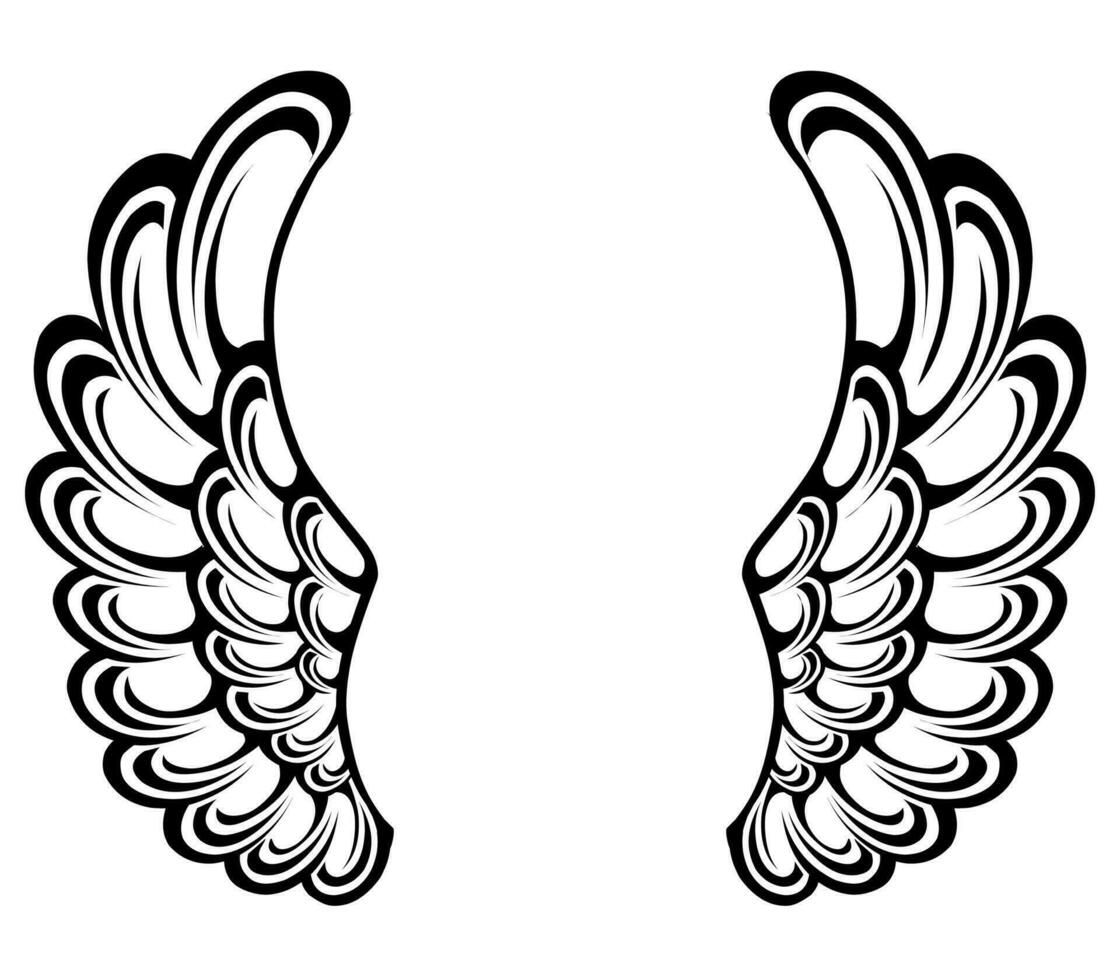 vector design de tatuagem de asas de anjo