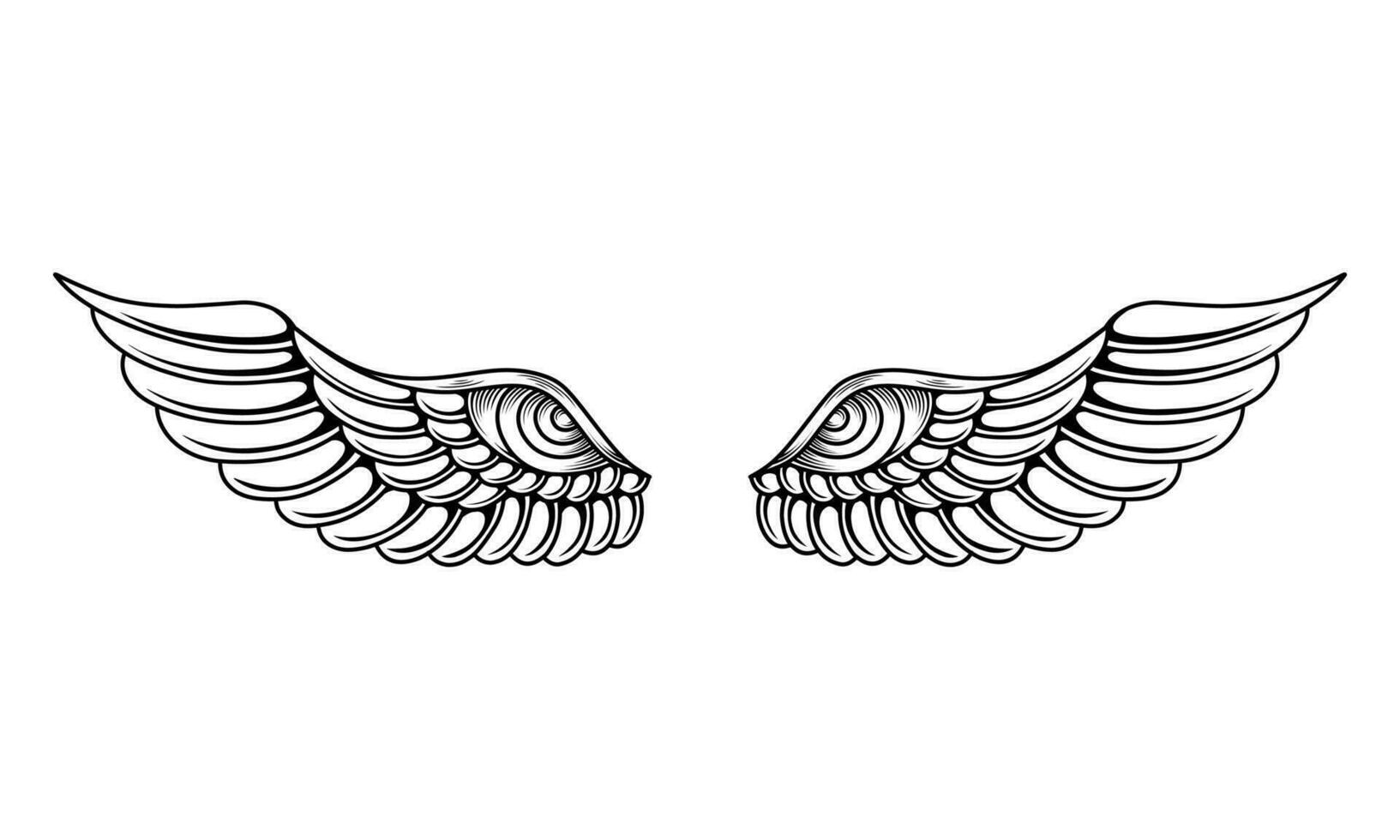 vector tatuagem tribal de asas de anjo