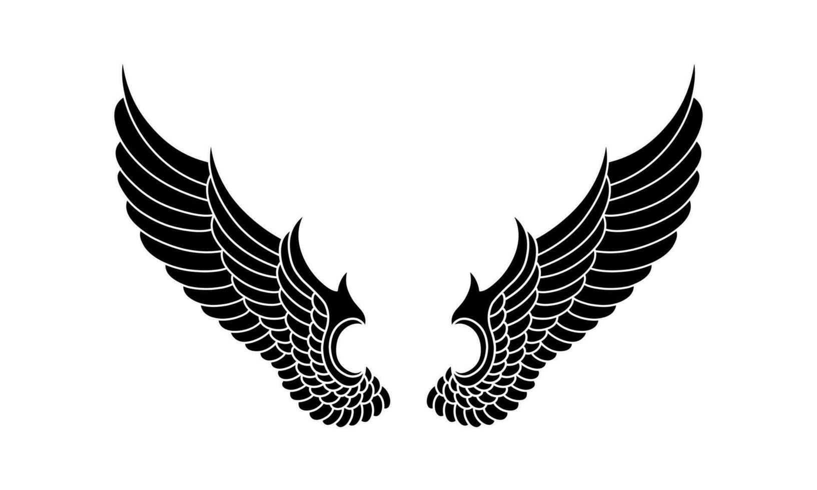 vetor silhueta anjo asas logotipo