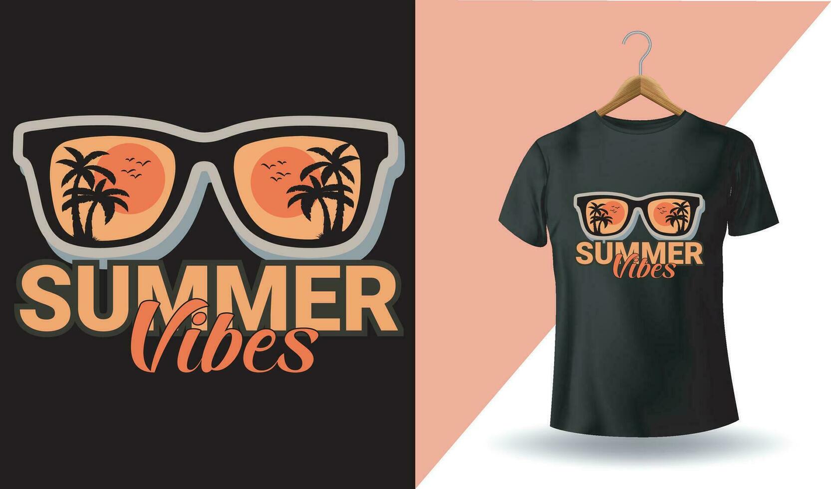 verão vibrações t camisa Projeto para verão vetor