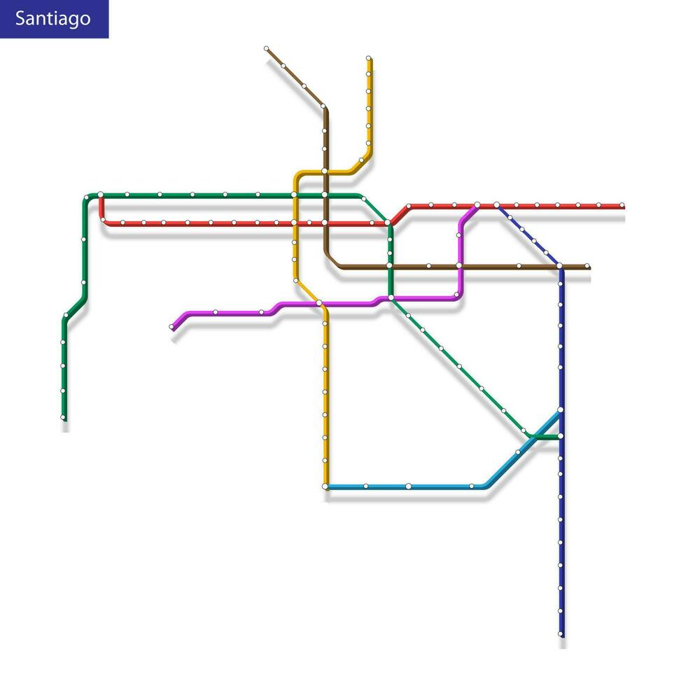 3d isométrico mapa do a santiago metro metrô vetor