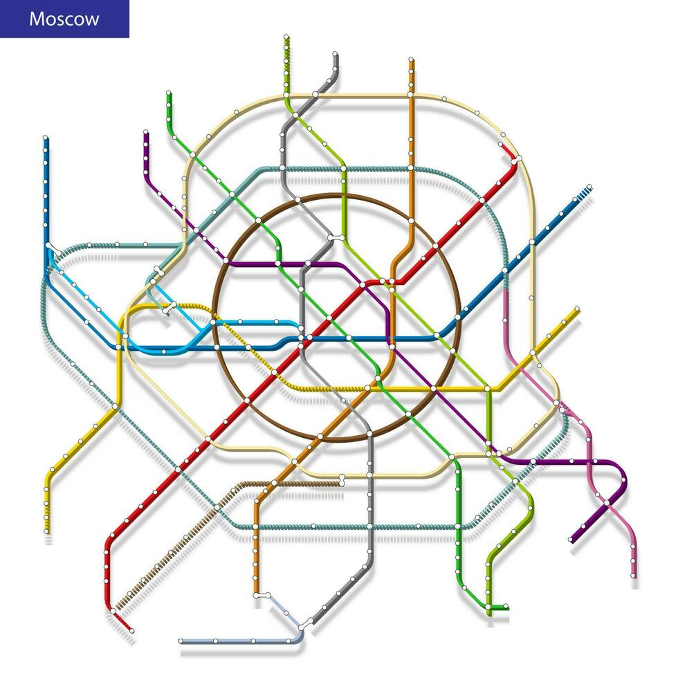 mapa do a Moscou metro metrô. modelo do cidade transporte vetor