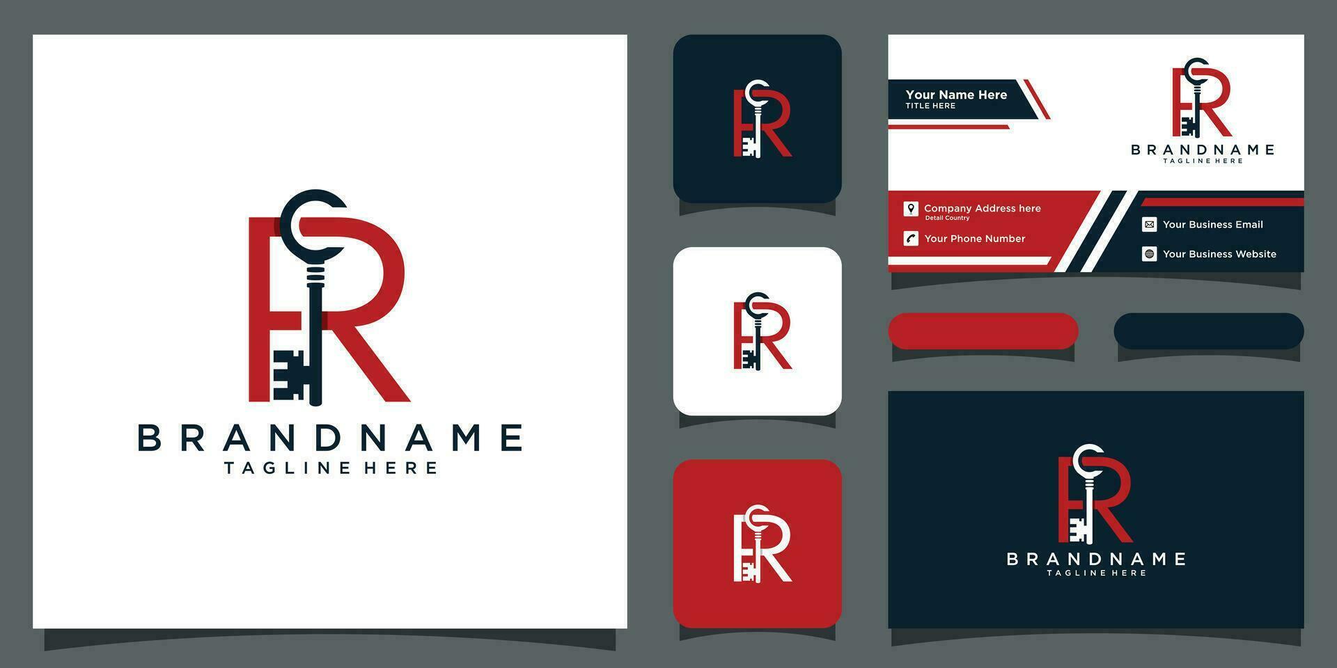 inicial carta r chave logotipo conceito, chave com carta r, vetor logotipo Projeto. Prêmio vetor