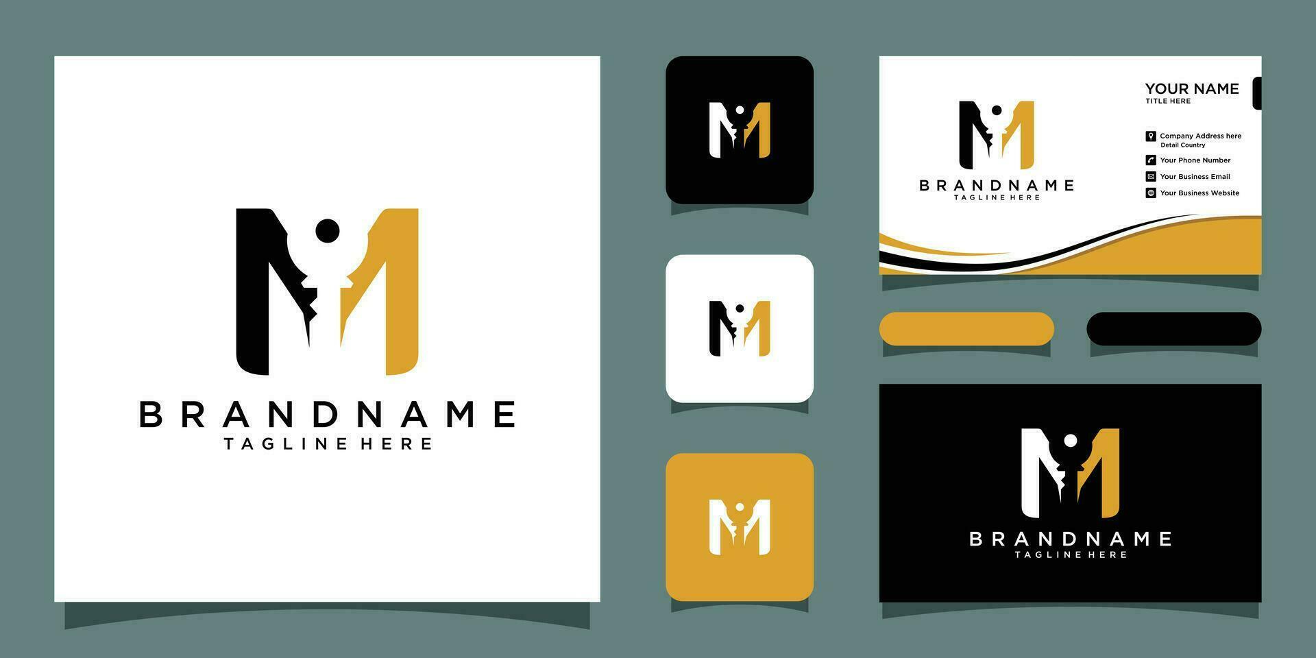 inicial carta m chave logotipo conceito, chave com carta m, logotipo Projeto modelo Prêmio vetor