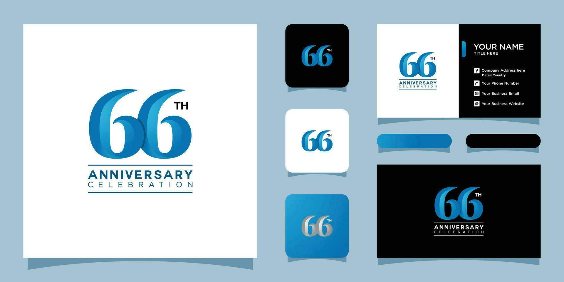 66 anos aniversário celebração, número vetor modelo com o negócio cartão Projeto Prêmio vetor