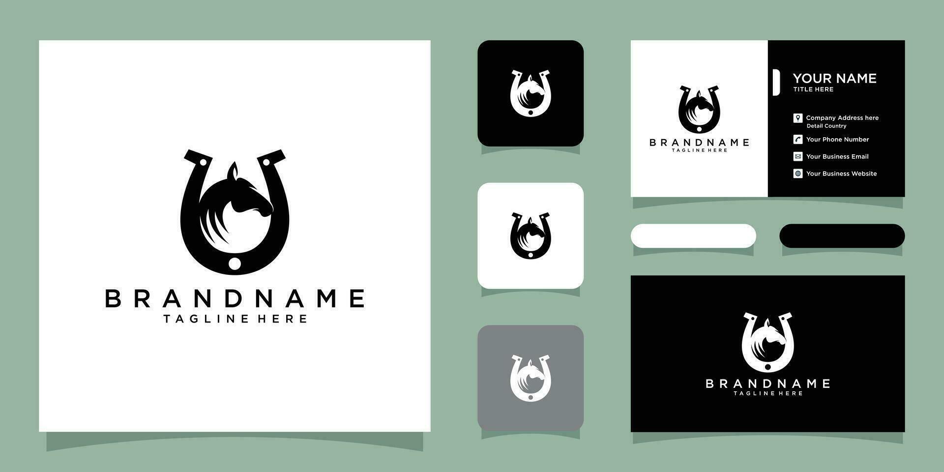 criativo Preto cavalo logotipo Projeto símbolo com o negócio cartão Projeto Prêmio vetor