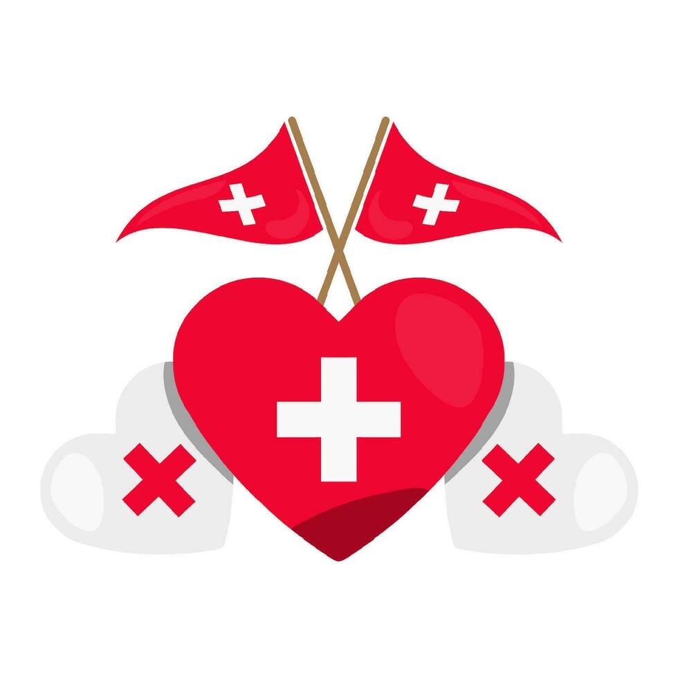 Suíça 1º do agosto nacional dia. bandeira fundo elemento projeto, suíço vetor
