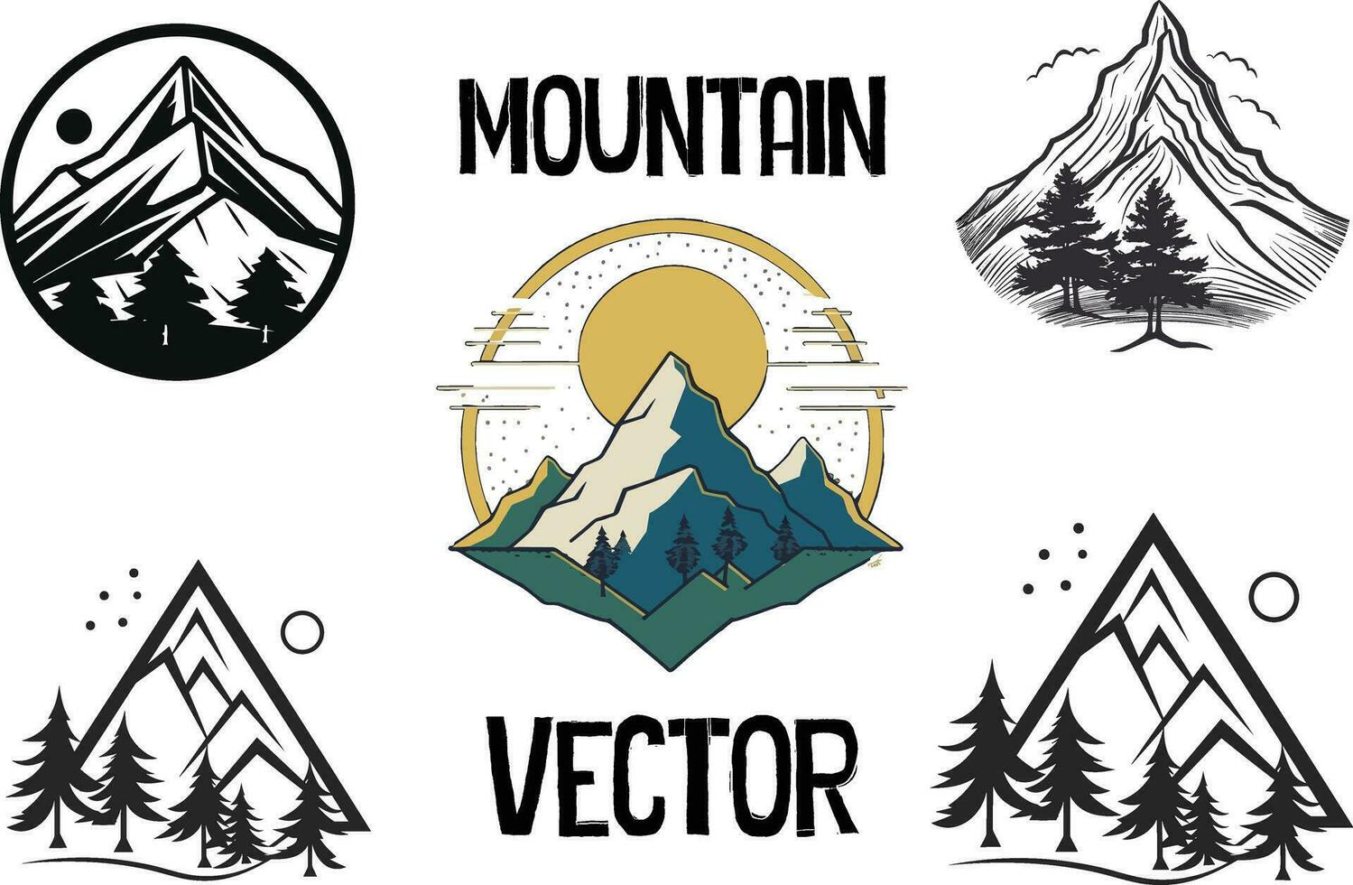 montanha vetor obra de arte, montanha logotipo, montanha clipart