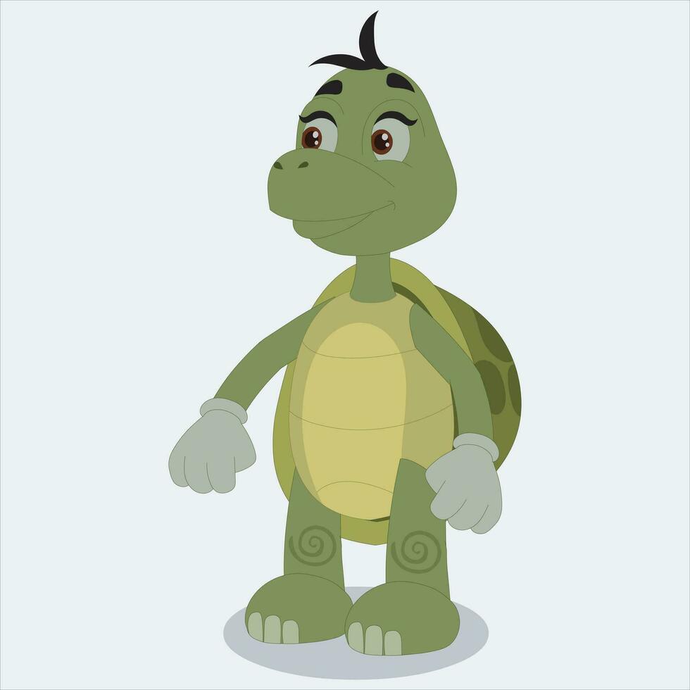 fofa tartaruga mascote desenho animado acenando. fofa animal mascote ilustração vetor