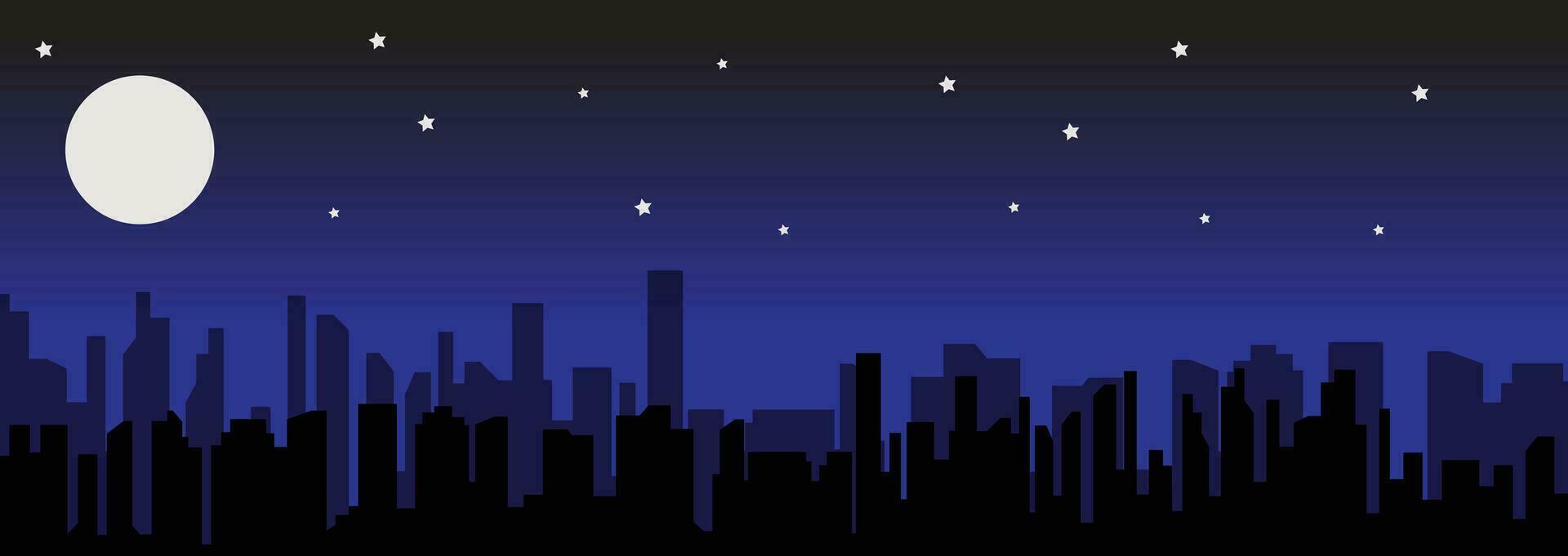ilustração vetor do cidade silueta às noite