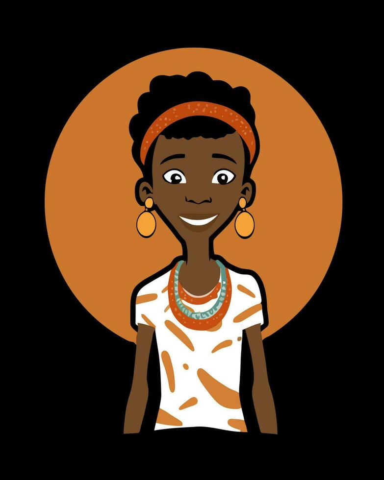 mulher africana sorridente vetor