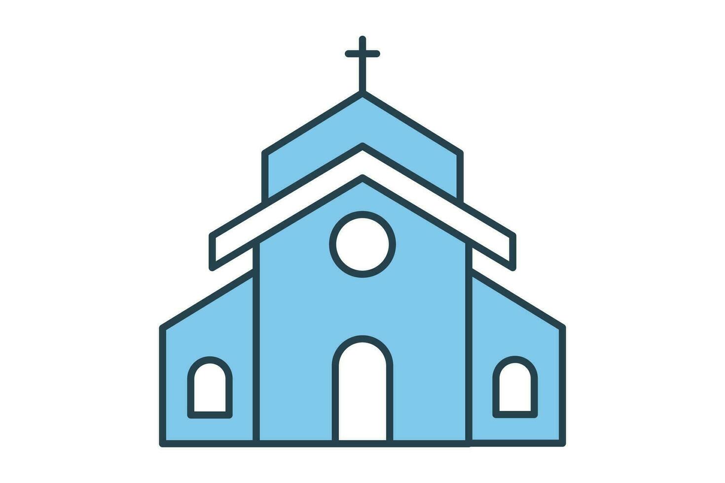 Igreja construção ícone. ícone relacionado para religião, prédio. plano linha ícone estilo Projeto. simples vetor Projeto editável