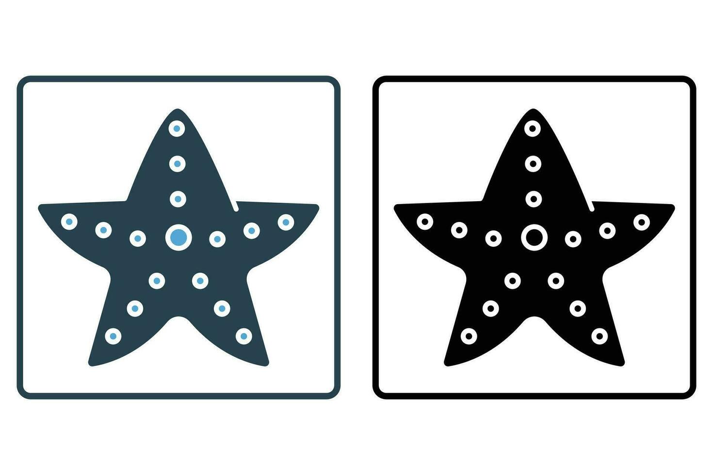 estrelas do mar ícone. sólido ícone estilo Projeto. simples vetor Projeto editável