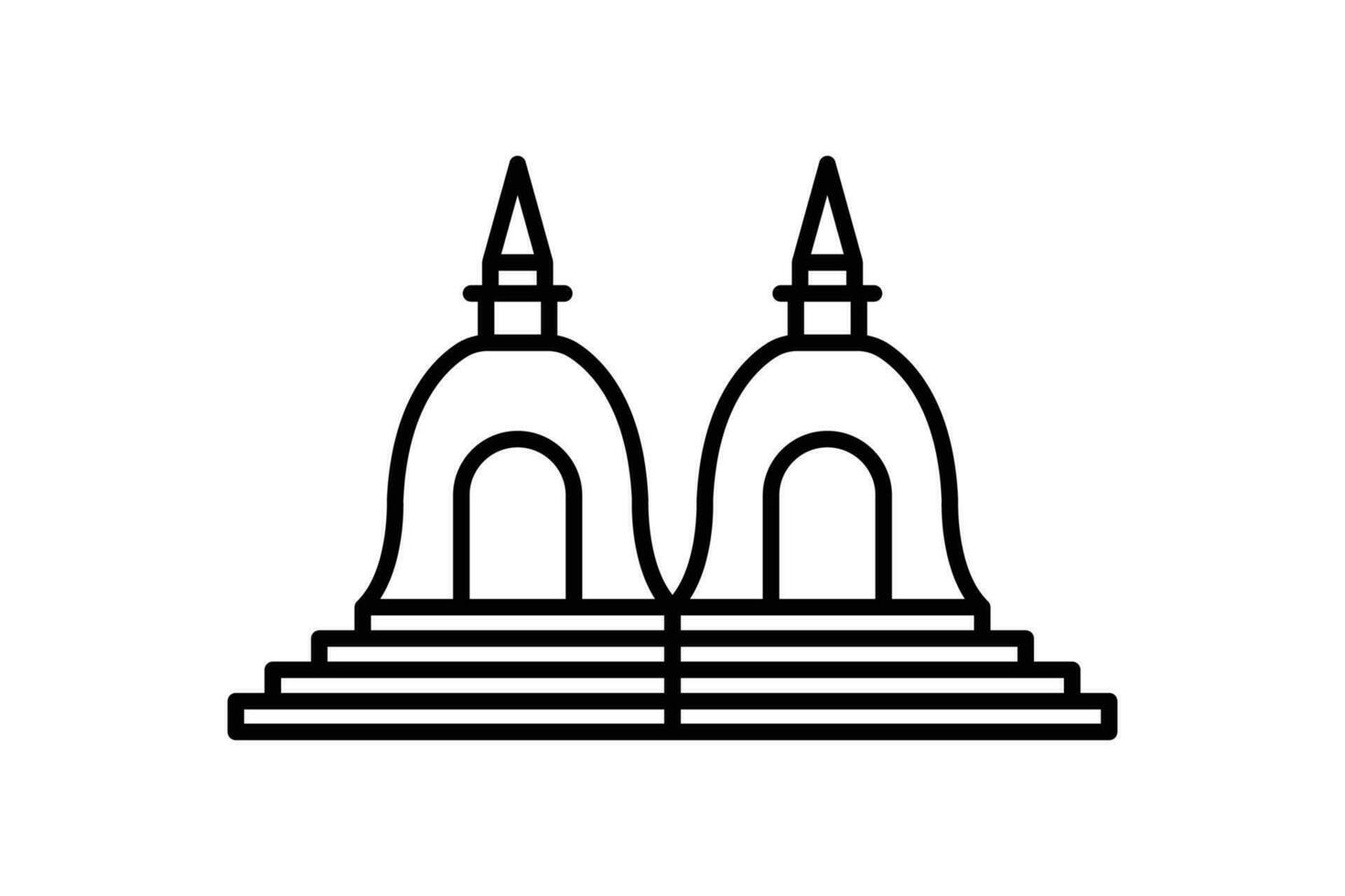 hindu têmpora ícone. ícone relacionado para religião, prédio. linha ícone estilo Projeto. simples vetor Projeto editável