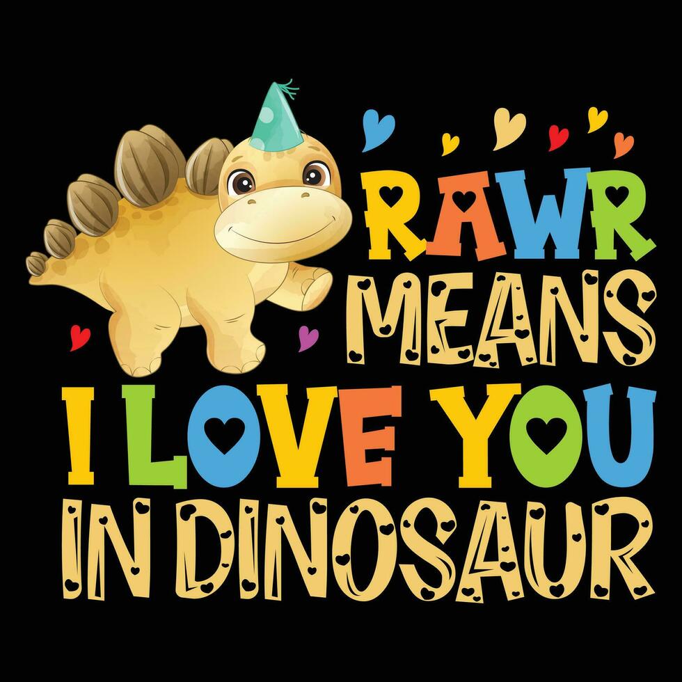 mais cru significa Eu amor você dentro dinossauro, feliz dia dos namorados dia vetor