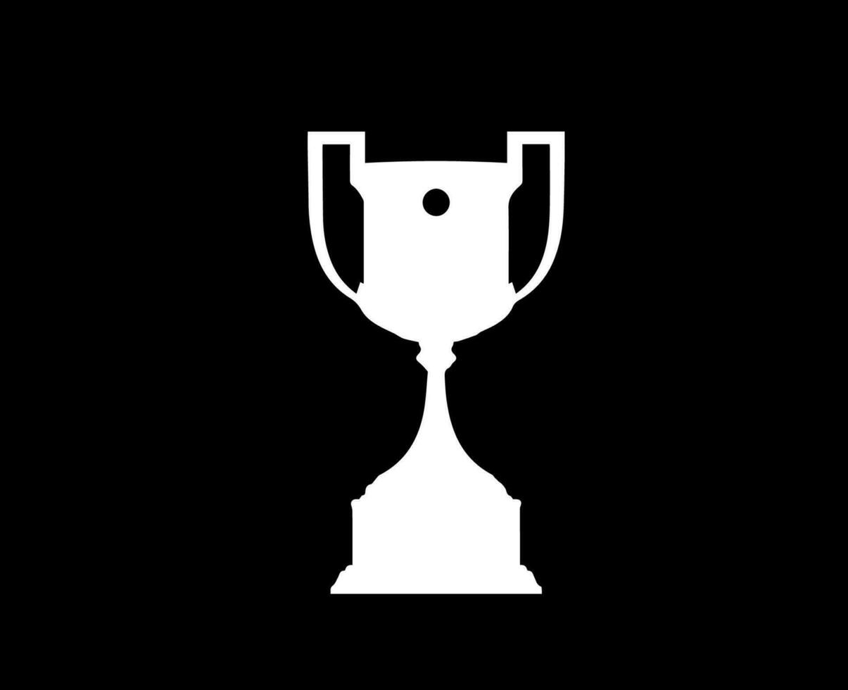 copa del rey troféu logotipo branco símbolo abstrato Projeto vetor ilustração com Preto fundo