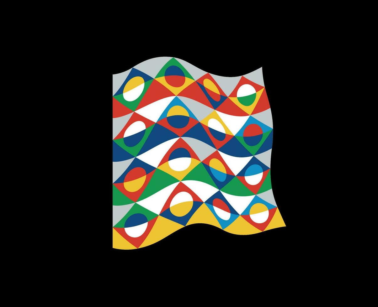 uefa nações liga Europa logotipo símbolo abstrato Projeto vetor ilustração com Preto fundo