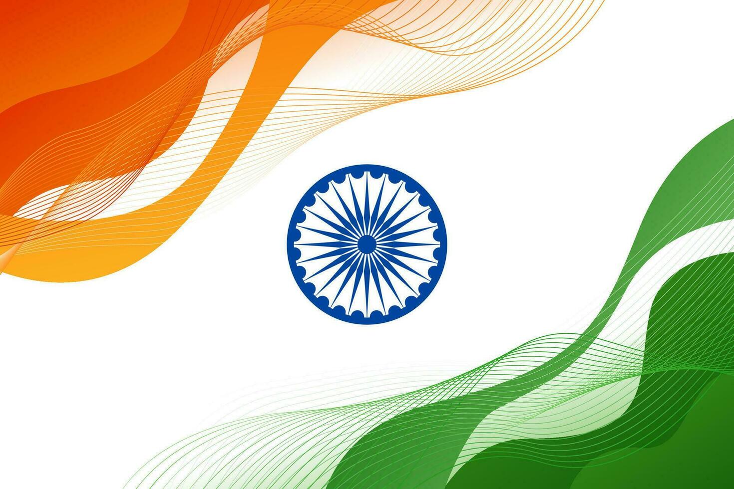 ilustração do abstrato tricolor indiano independência dia fundo para bandeira, rede cabeçalho, poster, folheto, convite cartão vetor