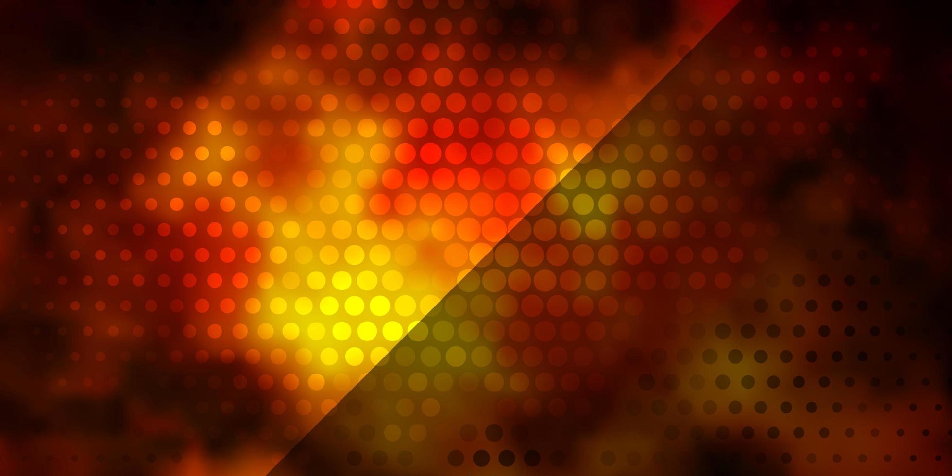 textura de vetor amarelo escuro com ilustração de círculos com conjunto de brilhantes esferas abstratas coloridas para seus comerciais
