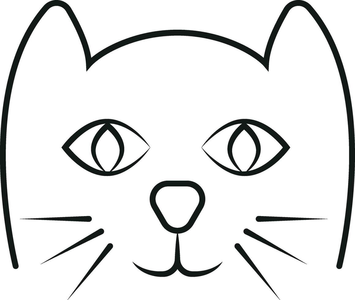 gato face linha ícone ilustração vetor