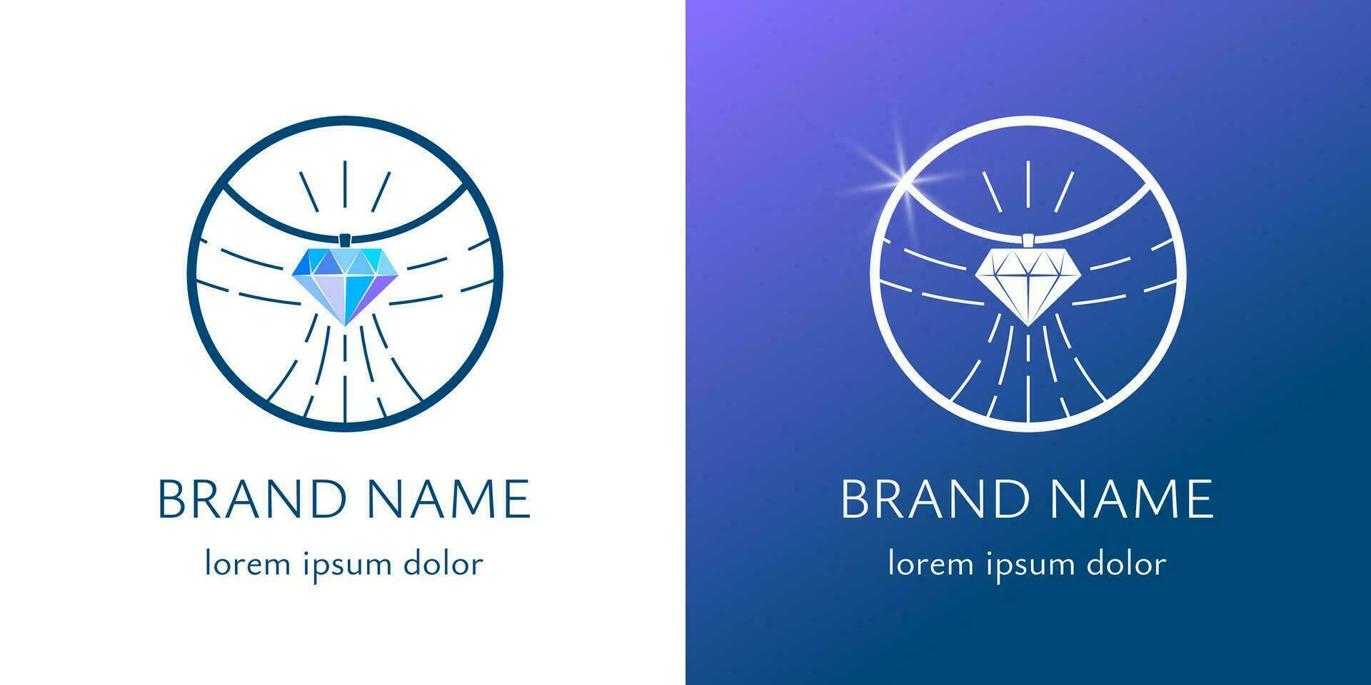 diamante com abstrato pássaro asas dentro círculo logotipo. joalheria e bijuteria o negócio marca identidade logótipo Projeto conceito. luxo jóias boutique companhia corporativo branding vetor eps modelo