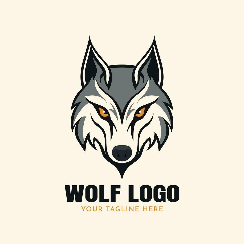 Lobo ilustração logotipo vetor modelo