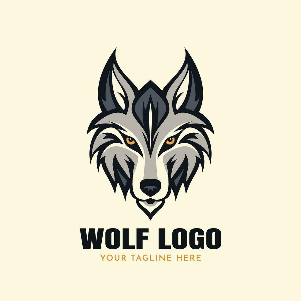 Lobo ilustração logotipo vetor modelo