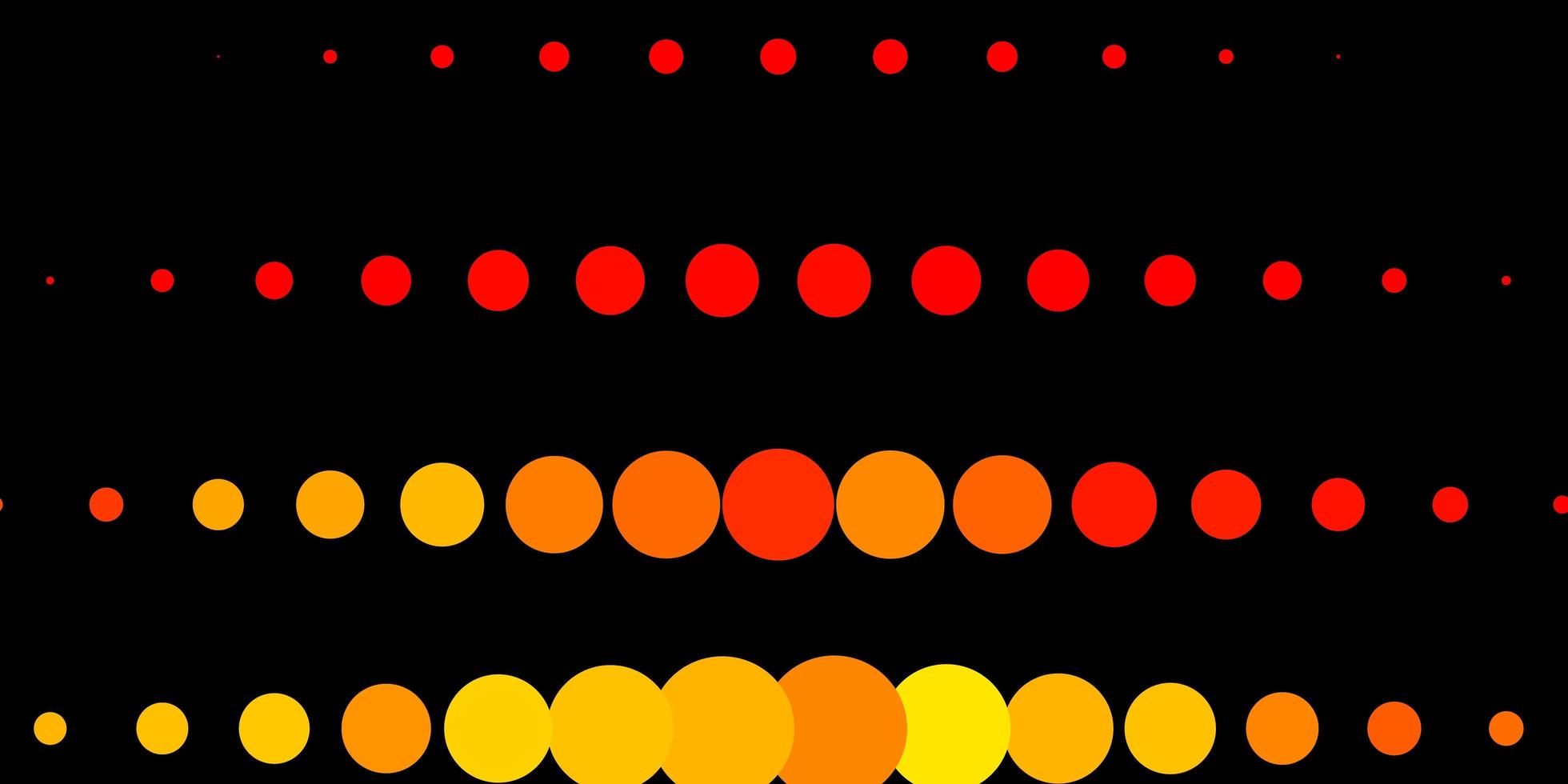 modelo de vetor laranja escuro com círculos de glitter ilustração abstrata com padrão de gotas coloridas para anúncios de negócios