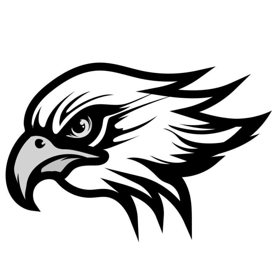 Águia silhueta vetor clipart, Águia logotipo conceito face logotipo vetor ilustração isolado em branco fundo.