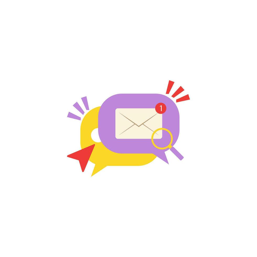 mensagem ícone. o email ícone com notificação vetor