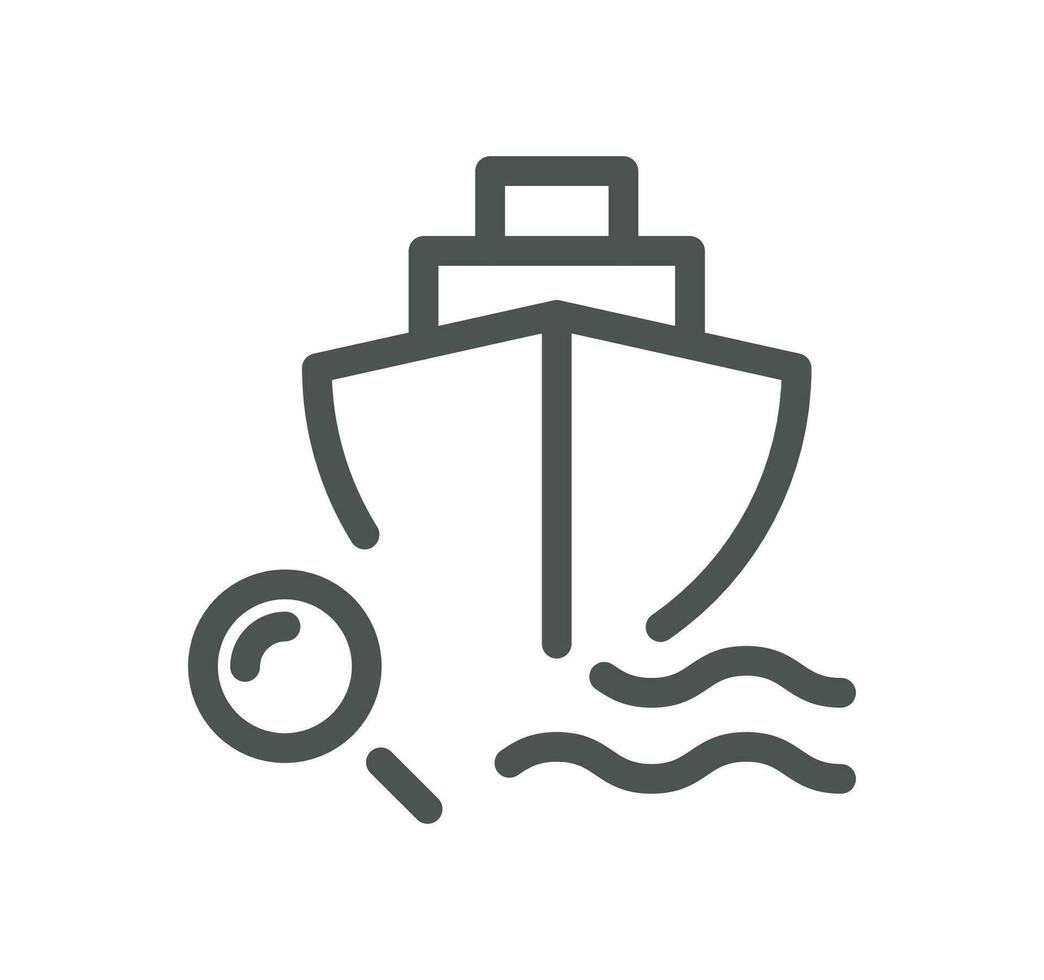 navio gestão relacionado ícone esboço e linear vetor. vetor
