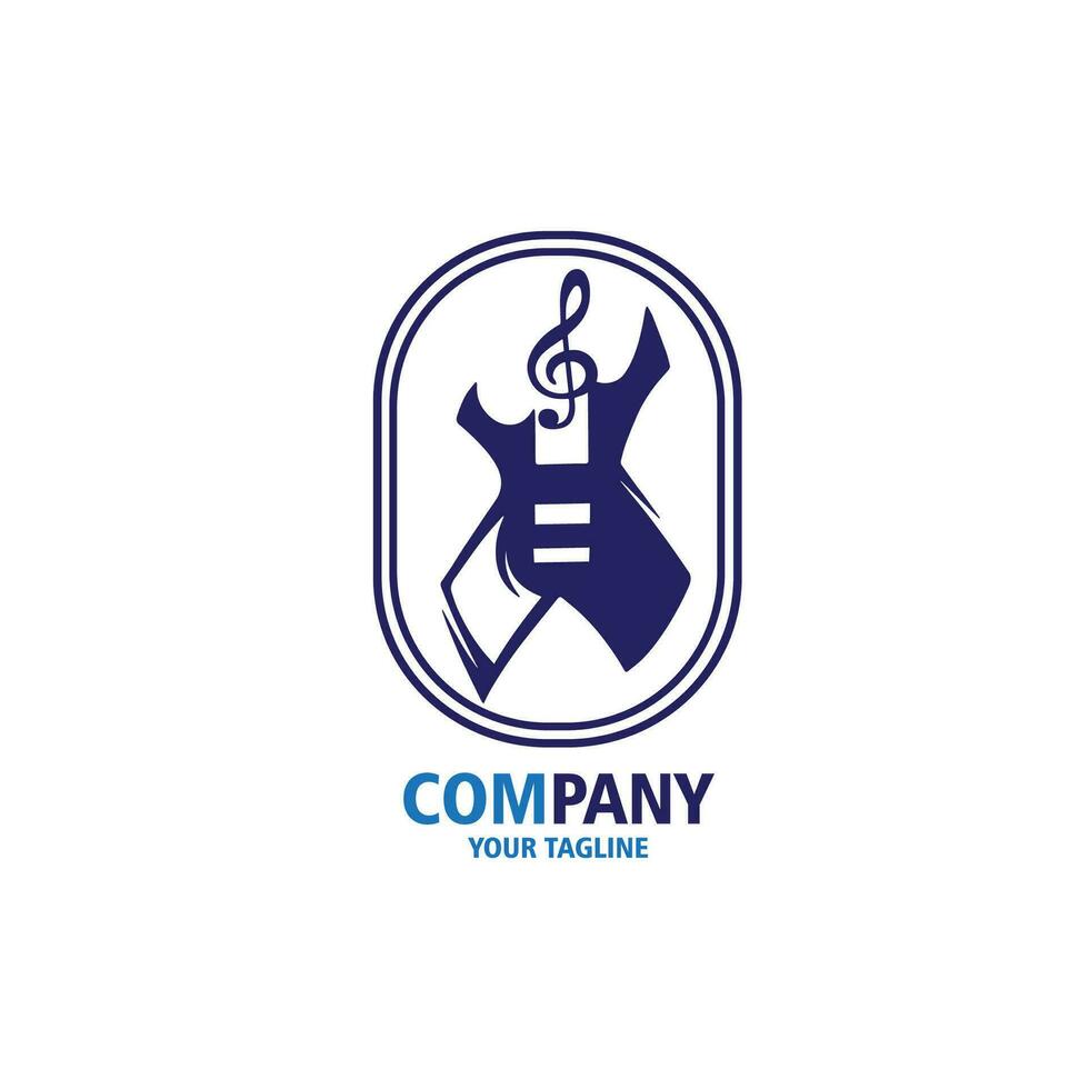 Projeto logotipo guitarra vetor ilustração