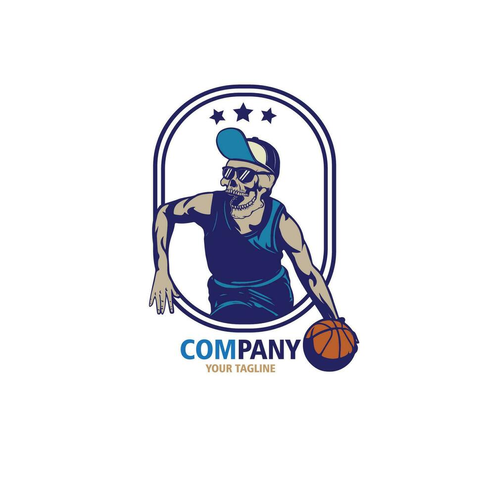 Projeto logotipo basquetebol vetor ilustração