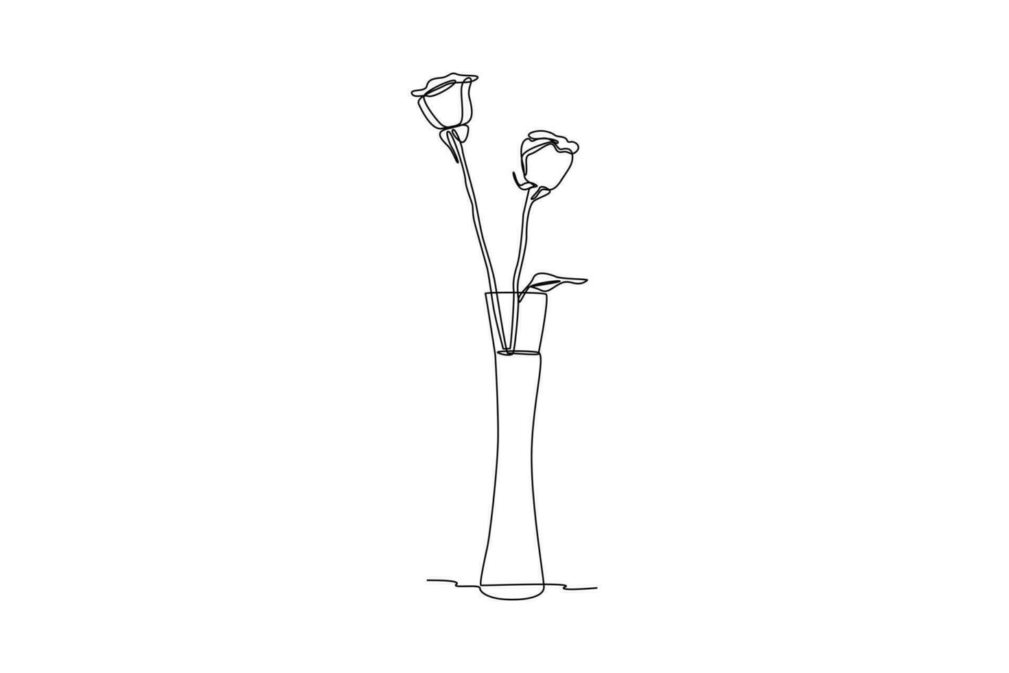 contínuo 1 linha desenhando em vaso plantas e flores para a interior. interior conceito. solteiro linha desenhar Projeto vetor gráfico ilustração.