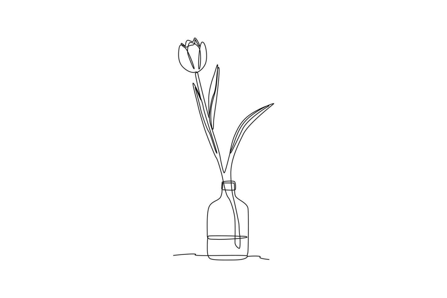 contínuo 1 linha desenhando em vaso plantas e flores para a interior. interior conceito. solteiro linha desenhar Projeto vetor gráfico ilustração.