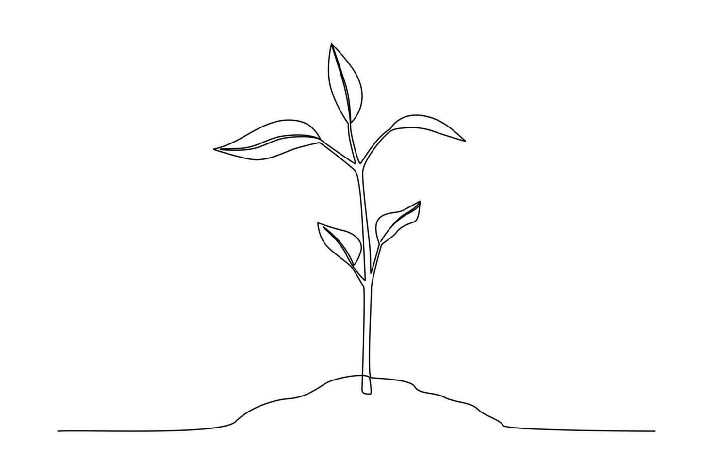 solteiro 1 linha desenhando plantas e ervas conceito. contínuo linha desenhar Projeto gráfico vetor ilustração.