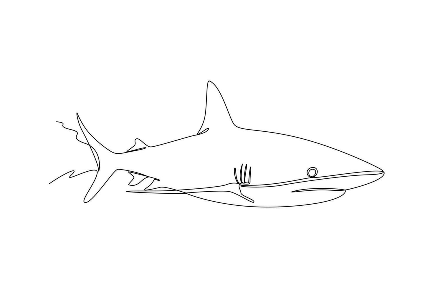 solteiro 1 linha desenhando peixe e selvagem marinho animais conceito. contínuo linha desenhar Projeto gráfico vetor ilustração.
