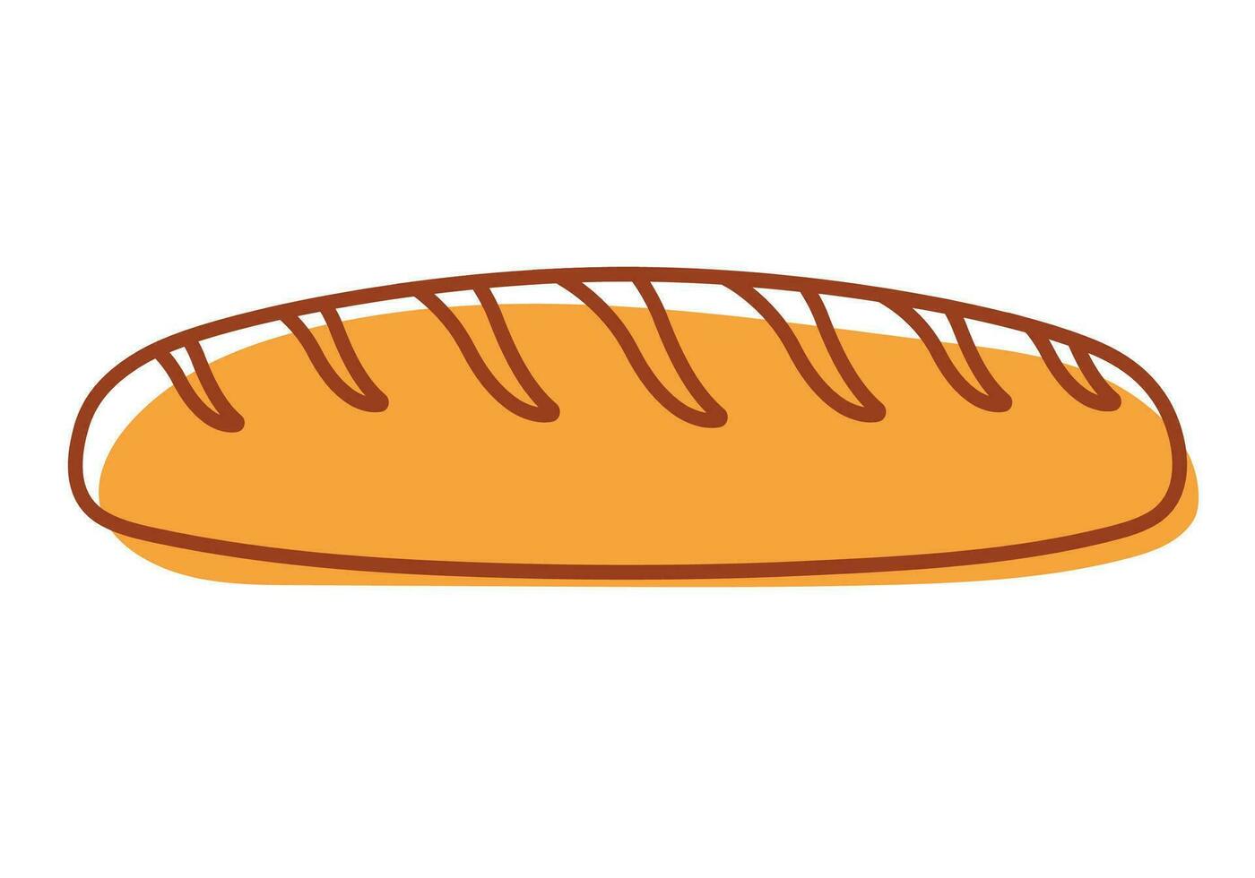 baguete ícone vetor ilustração para francês pão rabisco