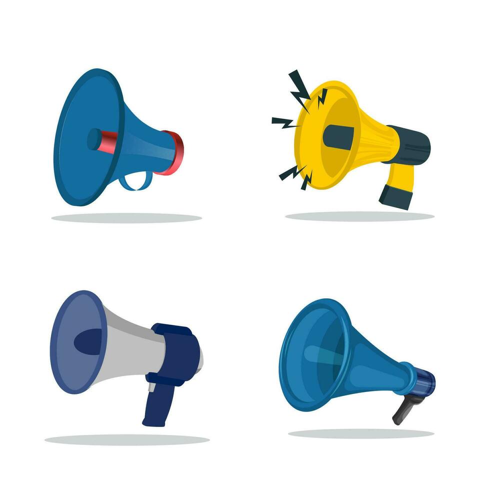 marketing humano mão segurando megafone vetor modelo Projeto. social meios de comunicação marketing conceito. vetor ilustração dentro plano Projeto. melhor megafone Alto-falante símbolo.