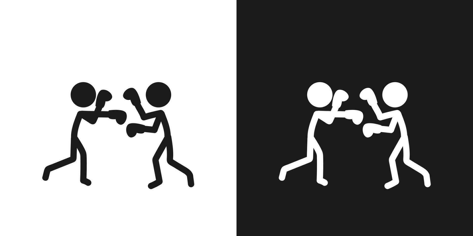 boxe ícone pictograma vetor Projeto. bastão figura homem boxer ou lutador vetor ícone placa símbolo pictograma. combate Esportes conceito