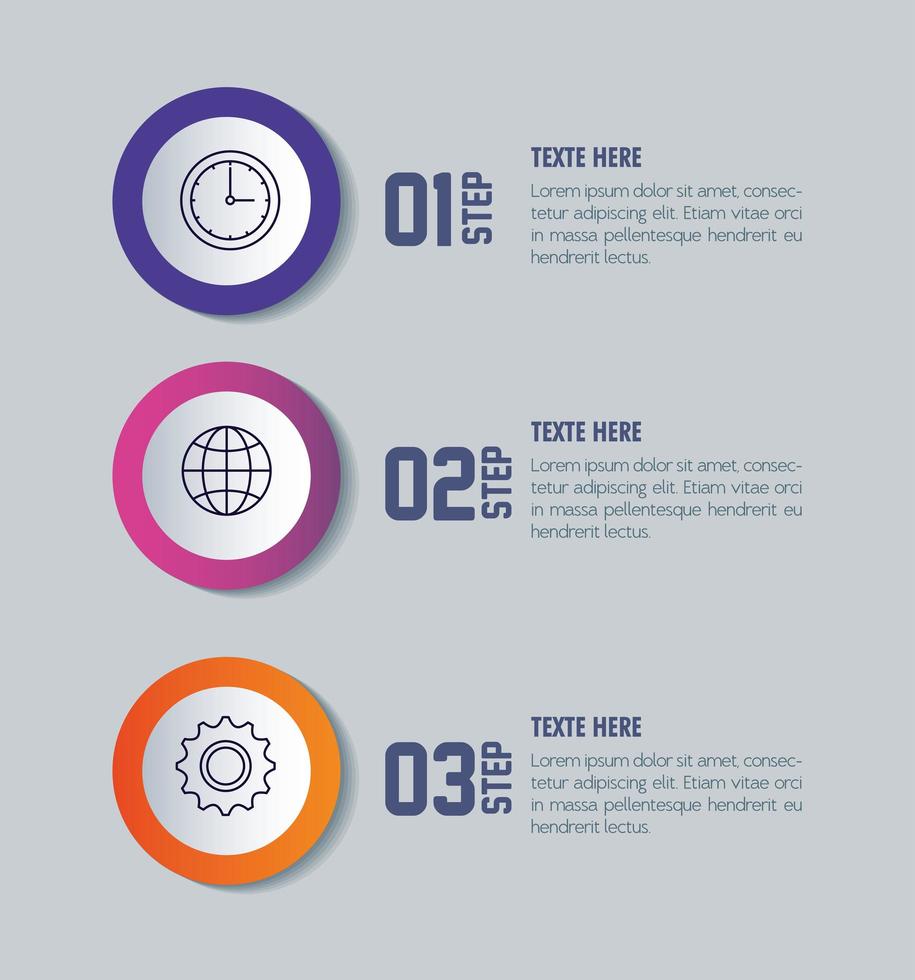 modelo de infográfico com conceito de ícones de negócios vetor