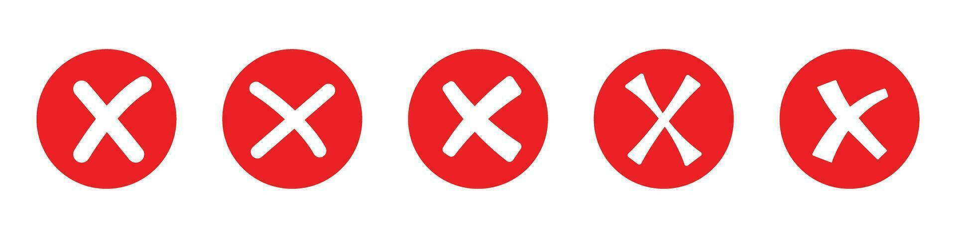 vermelho Cruz marca ícone falso vetor